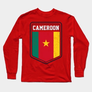 Cameroon // Vintage Look Flag Design Long Sleeve T-Shirt